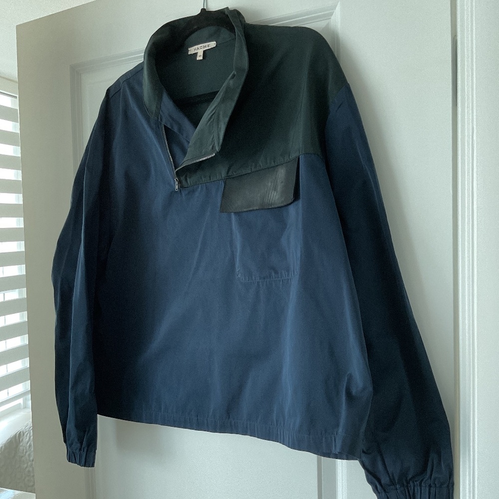 HACHE Made In Italy Blue/Black Oversized Top size 40 IT (6 US)